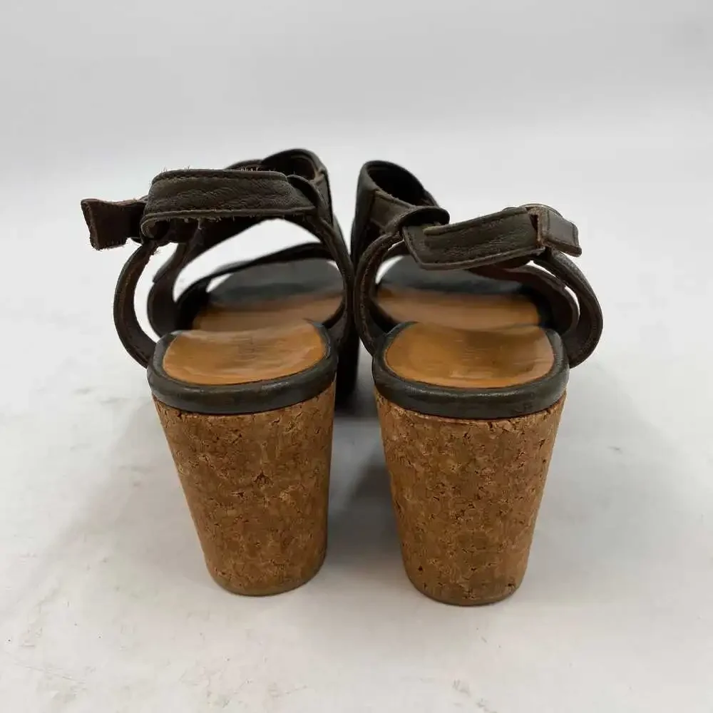 COCLICO Brown Leather Slingback Wedges | Women's EU38